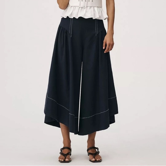 ANTHROPOLOGIE EXTENDED WAIST WIDE LEG LINEN PANTS SIZE 2T, 16T MSRP $138.00 NWT - Picture 7 of 10